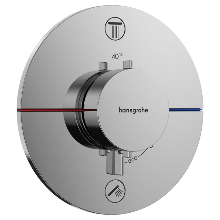 Hansgrohe ShowerSelect Comfort S Thermostat for Concealed Installation for 2 Outlets Chrome