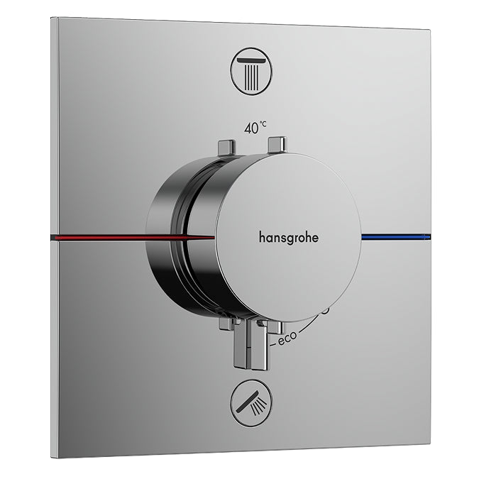 Hansgrohe ShowerSelect Comfort E Thermostat for Concealed Installation for 2 Outlets Chrome