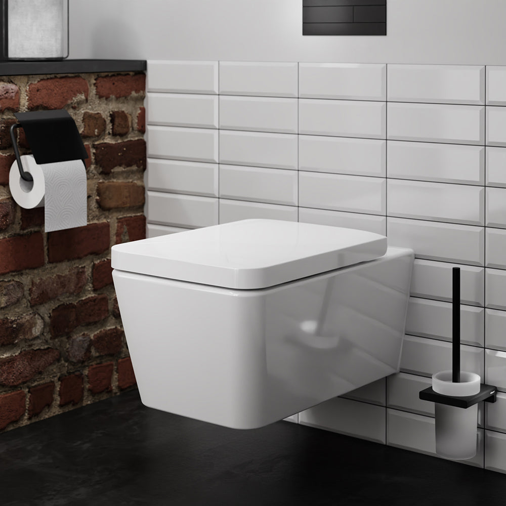 Hansgrohe EluPura Q Wall Mounted AquaFall Flush Toilet & Soft Close Seat