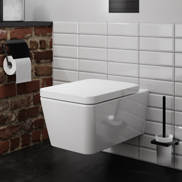 Hansgrohe EluPura Q Wall Mounted AquaFall Flush Toilet & Soft Close Seat