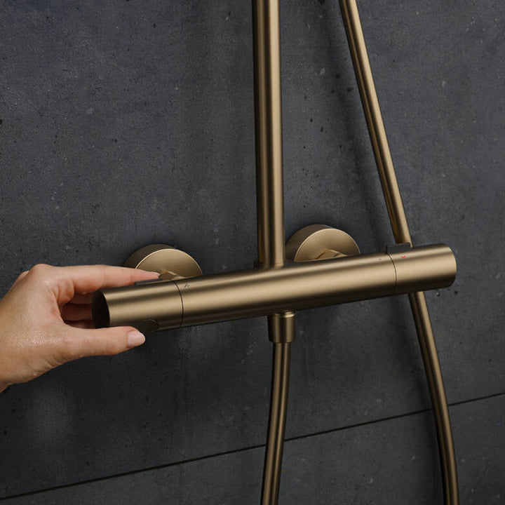 Hansgrohe Pulsify S Puro Showerpipe 260 with Thermostatic Shower Mixer Brushed Bronze