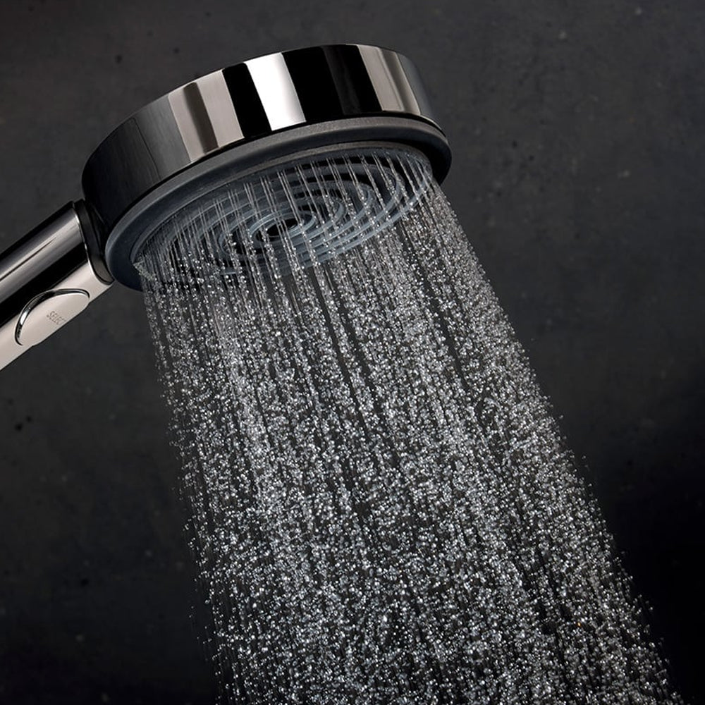 hansgrohe Pulsify Select S EcoSmart with Ecostat Fine Thermostatic Shower System with 90cm Shower Slider Rail Kit in Chrome
