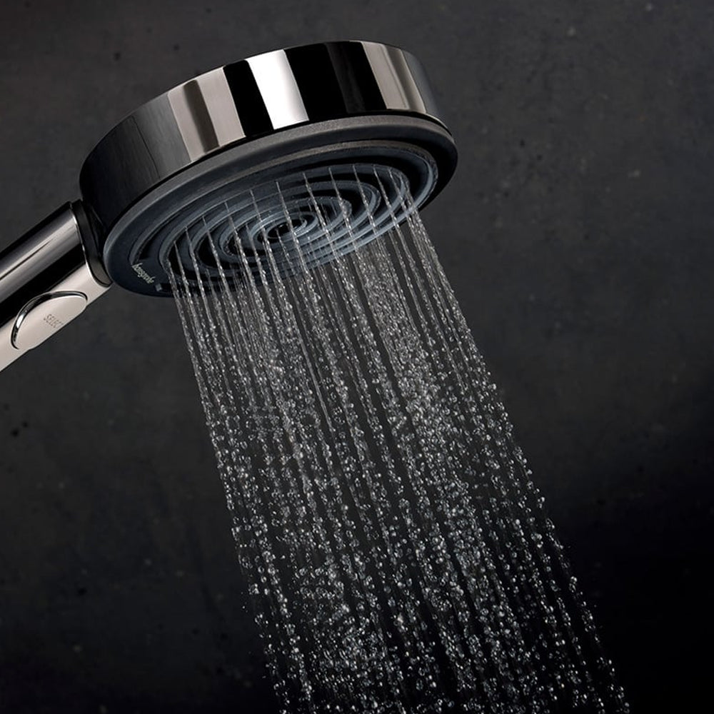 hansgrohe Pulsify Select S EcoSmart with Ecostat Fine Thermostatic Shower System with 90cm Shower Slider Rail Kit in Chrome