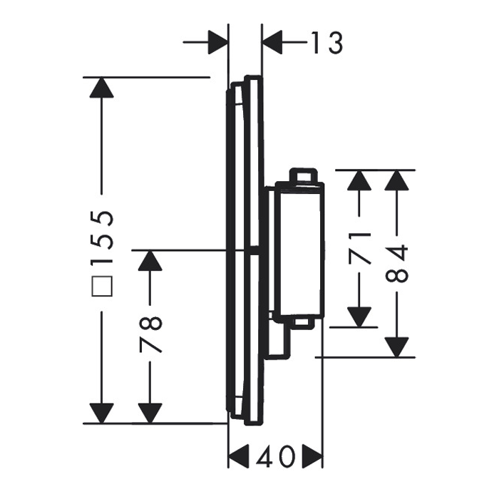 Hansgrohe ShowerSelect Comfort E Thermostat for Concealed Installation for 2 Outlets Chrome
