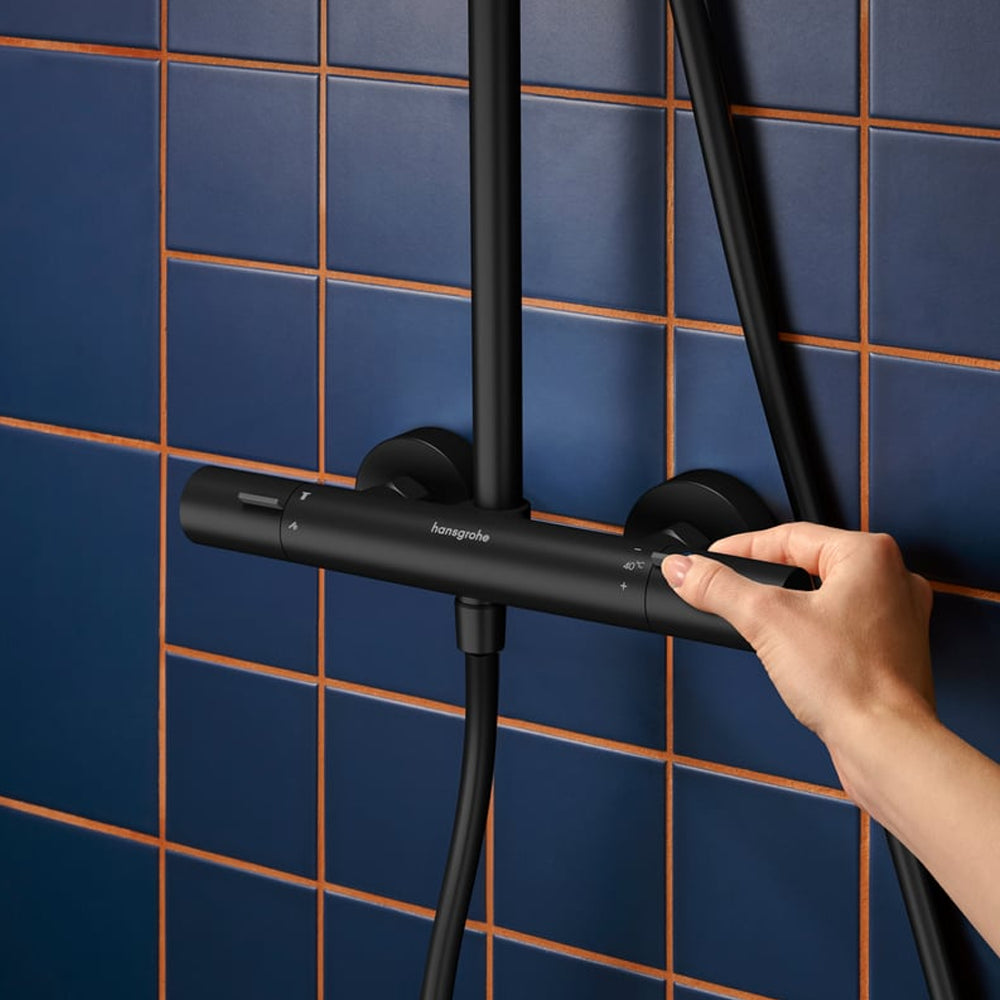 Hansgrohe Activera S Showerpipe 240 1jet EcoSmart Matt Black