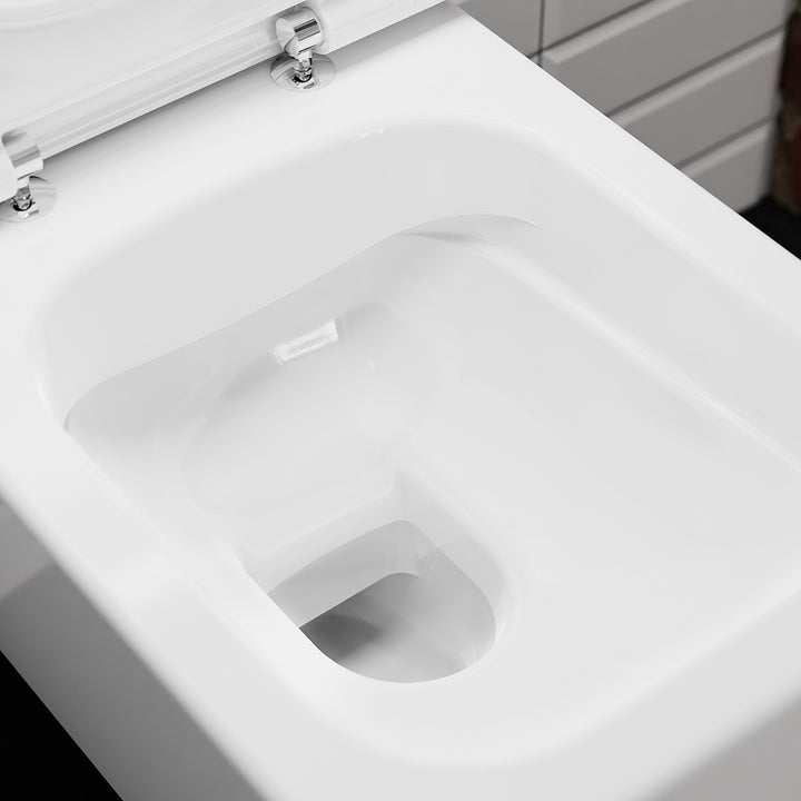 Hansgrohe EluPura Q Wall Mounted AquaFall Flush Toilet & Soft Close Seat