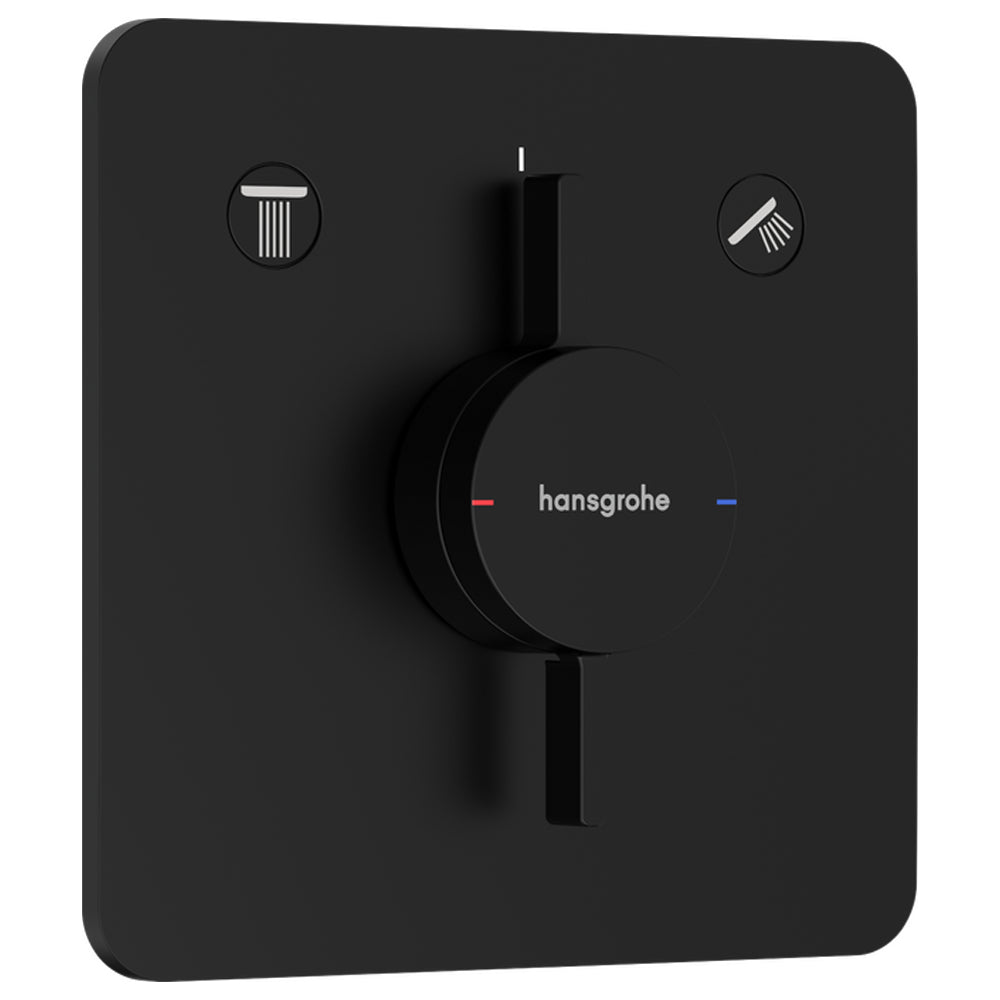 Hansgrohe DuoTurn Q Manual Shower Valve for Concealed Installation for 2 Outlets Matt Black