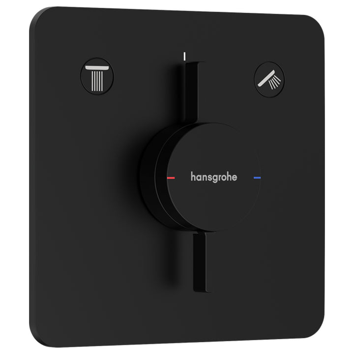 Hansgrohe DuoTurn Q Manual Shower Valve for Concealed Installation for 2 Outlets Matt Black