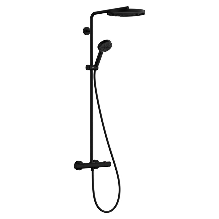 Hansgrohe Pulsify S Puro Showerpipe 260 with Thermostatic Shower Mixer Matt Black