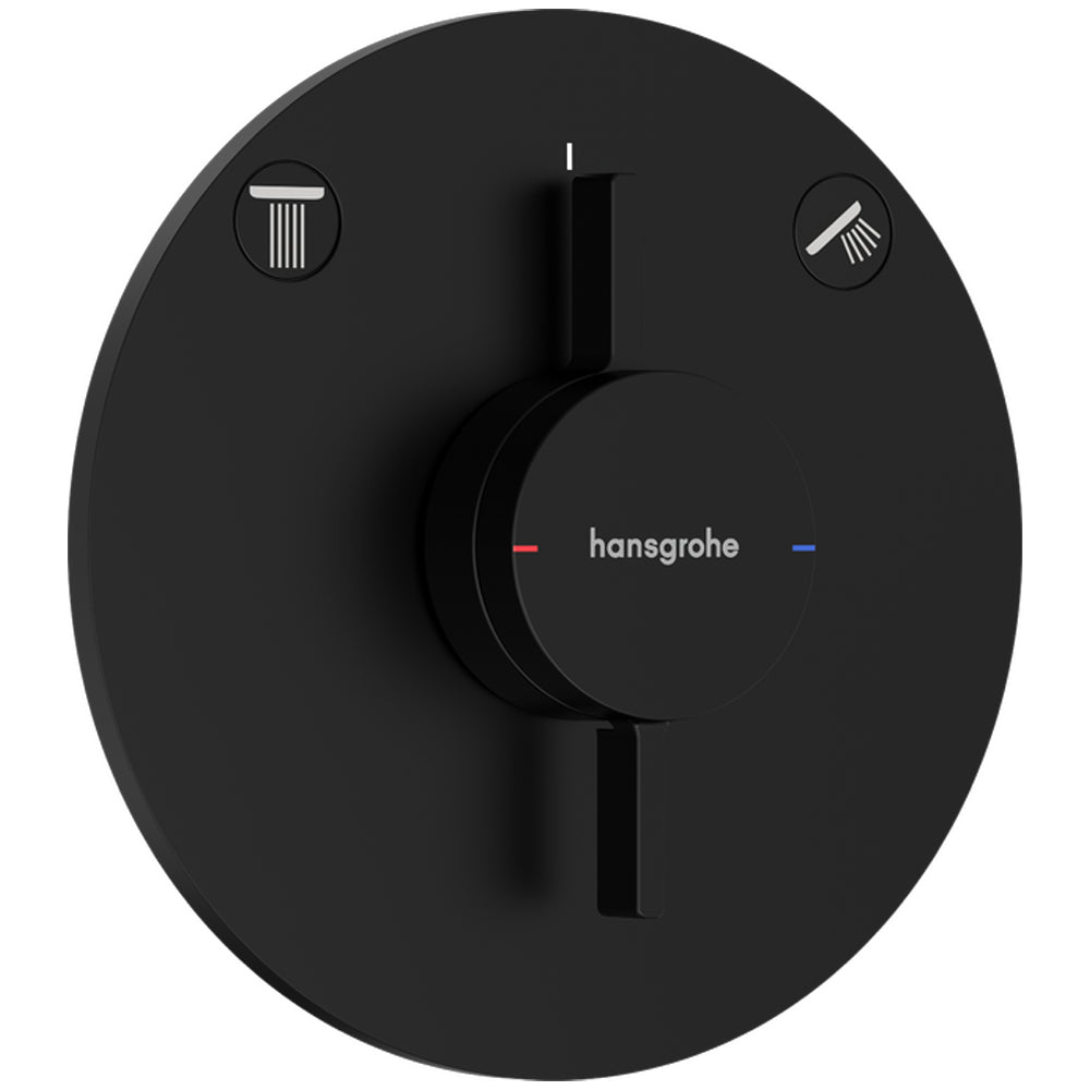 Hansgrohe DuoTurn S Manual Shower Valve for Concealed Installation for 2 Outlets Matt Black