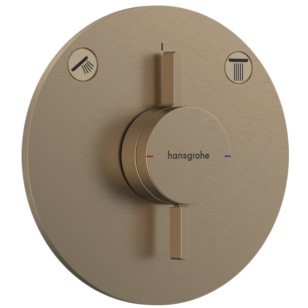 Hansgrohe DuoTurn S Manual Shower Valve for Concealed Installation for 2 Outlets Brushed Bronze