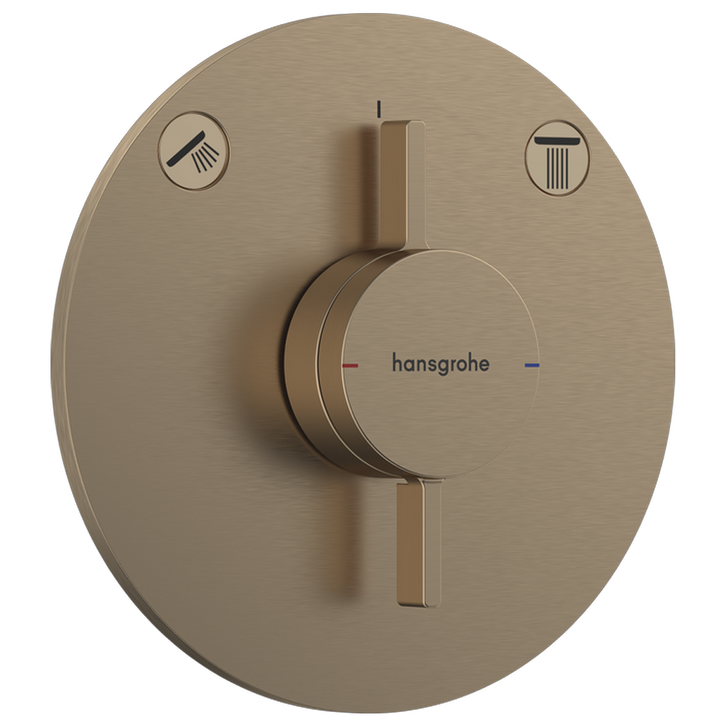 Hansgrohe DuoTurn S Manual Shower Valve for Concealed Installation for 2 Outlets Brushed Bronze