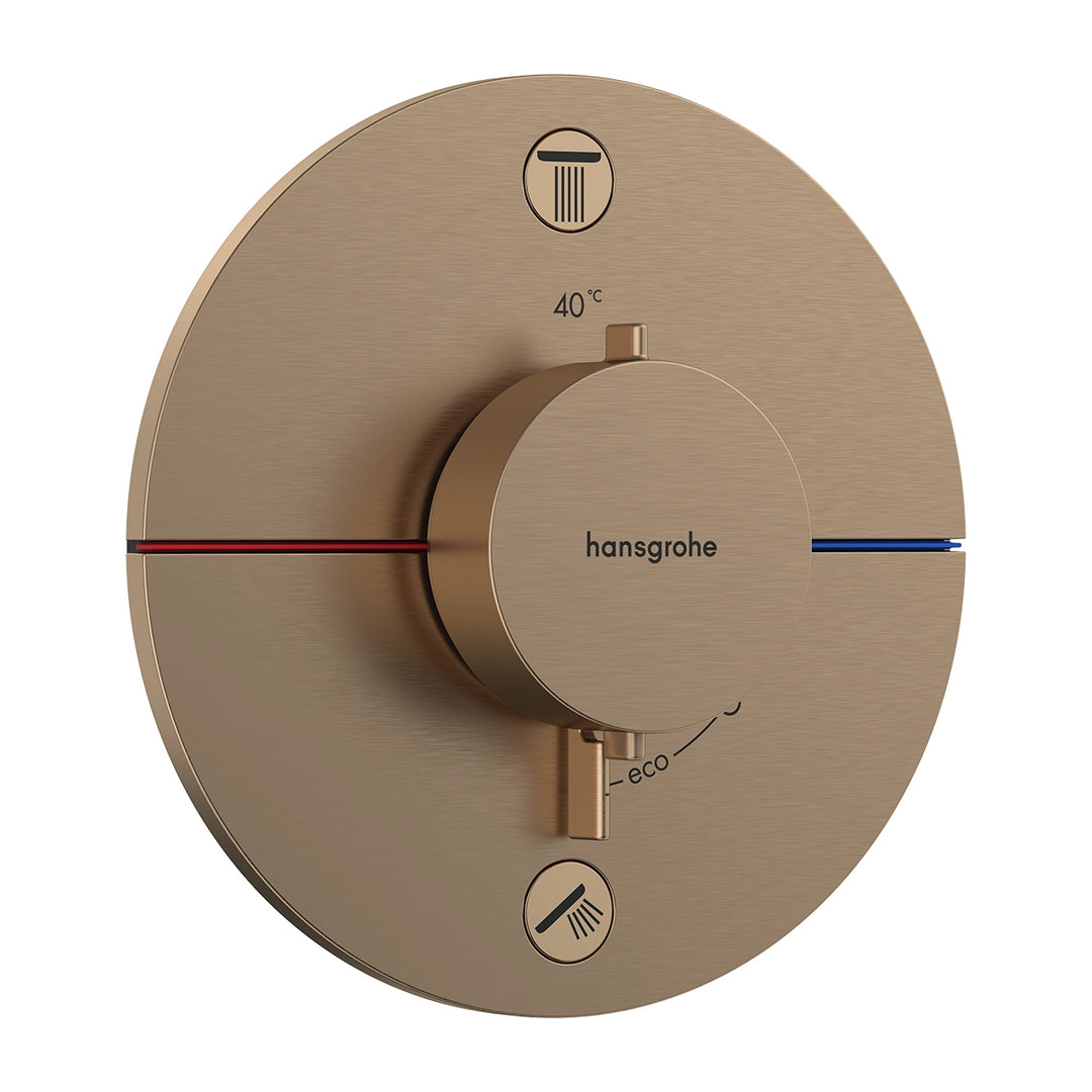 Hansgrohe ShowerSelect Comfort S Thermostat for Concealed Installation for 2 Outlets Brushed Bronze