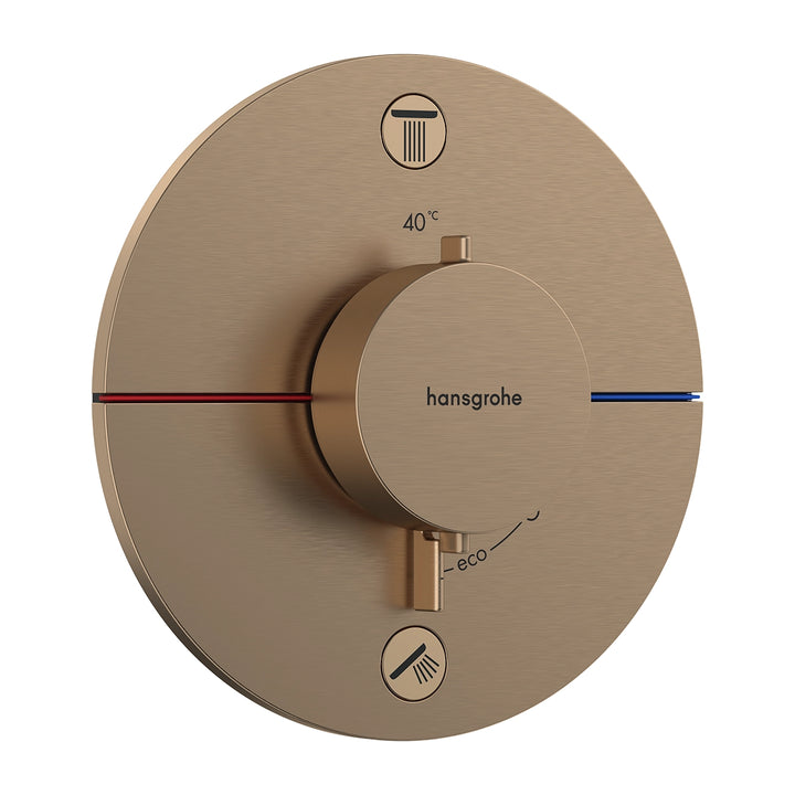 Hansgrohe ShowerSelect Comfort S Thermostat for Concealed Installation for 2 Outlets Brushed Bronze