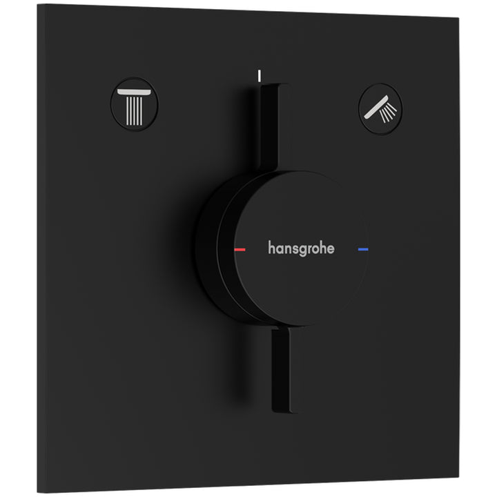 Hansgrohe DuoTurn E Manual Shower Valve for Concealed Installation for 2 Outlets Matt Black