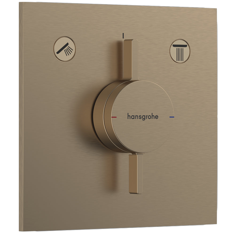 Hansgrohe DuoTurn E Manual Shower Valve for Concealed Installation for 2 Outlets Brushed Bronze
