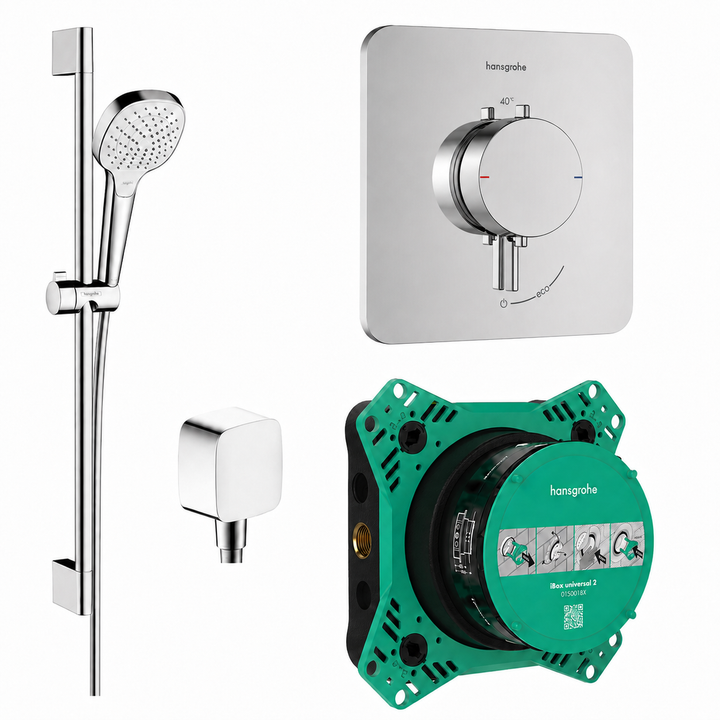 Hansgrohe Soft Cube Valve With Croma Select Rail Kit Shower Pack