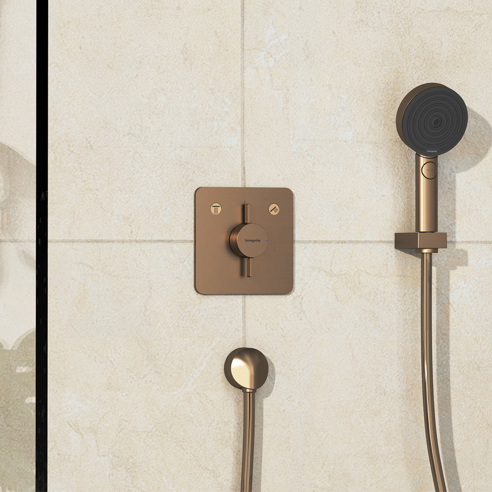 Hansgrohe DuoTurn Q Manual Shower Valve for Concealed Installation for 2 Outlets Brushed Bronze