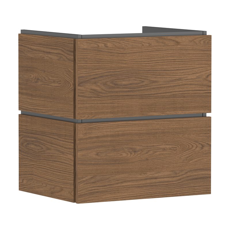 Hansgrohe Xilesa E 600mmn Cashmere Oak Two Drawer Vanity Unit with Basin
