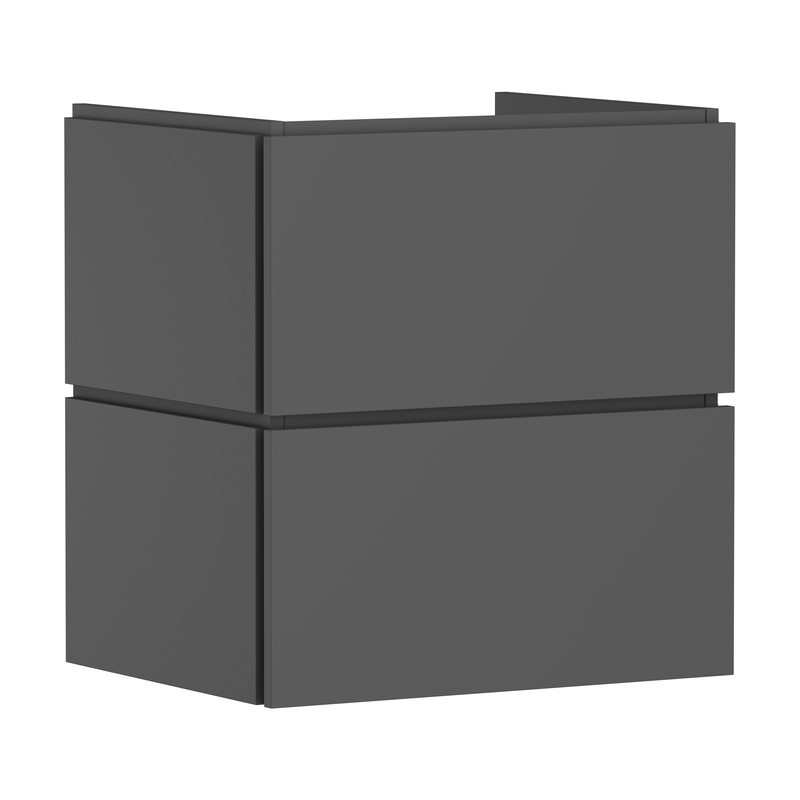 Hansgrohe Xilesa E 600mmn Slate Matt Grey Two Drawer Vanity Unit with Basin