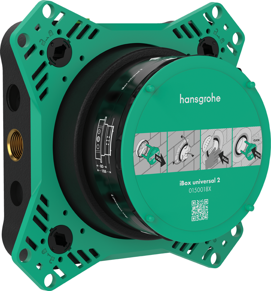 Hansgrohe Square Select Valve With Raindance 300 Overhead & Baton Hand Shower