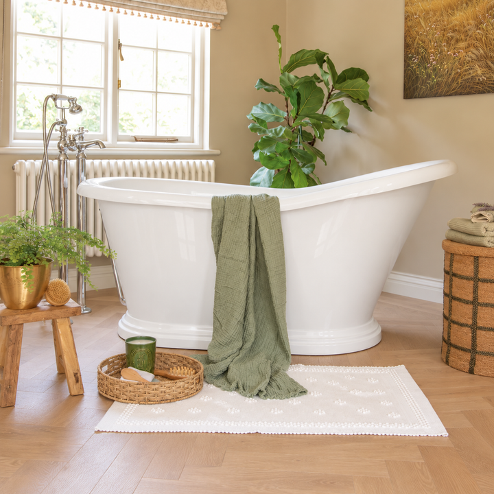 Waters Heath 1660mm Freestanding Boat Bath White