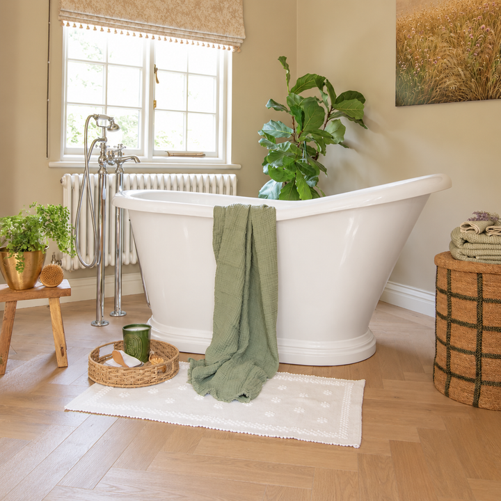 Waters Heath 1660mm Freestanding Boat Bath White