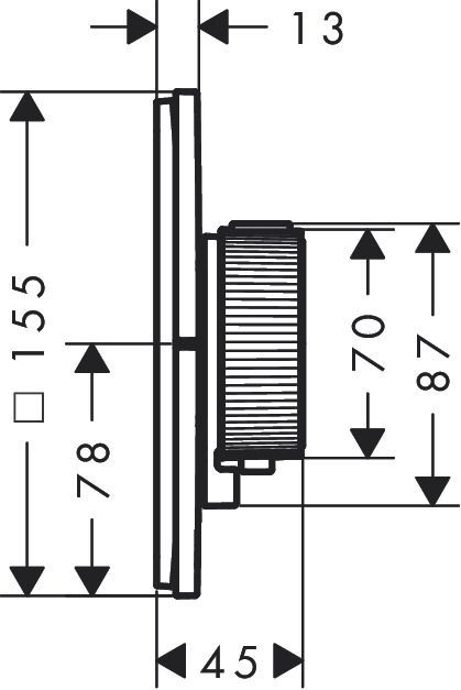 AXOR ShowerSelect ID Square Thermostatic Mixer For 2 Outlets In Chrome