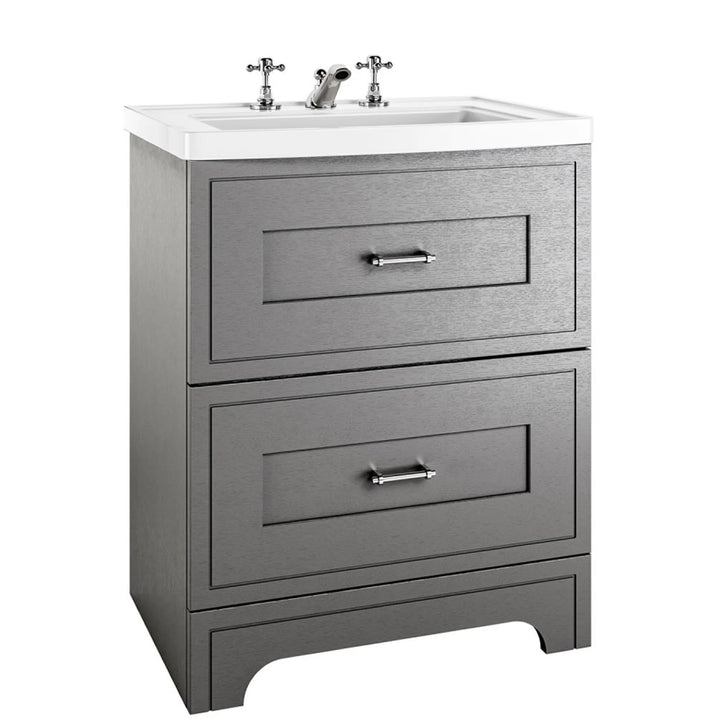 Imperial Fradley Dartmouth Grey 685mm Freestanding 2 Drawer Vanity Unit & Radcliffe Basin