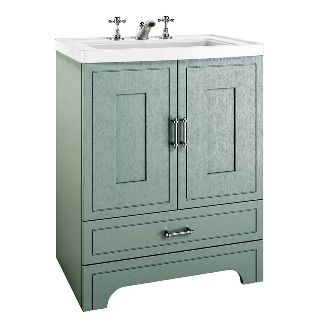 Imperial Fradley Sea Mist 685mm Freestanding 2 Door & 1 Drawer Vanity Unit & Radcliffe Basin