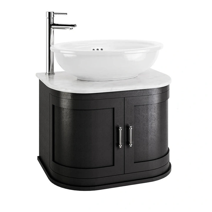 Imperial Regent Bay Matt Black Wall Hung Vanity Unit With Two Doors & Worktop