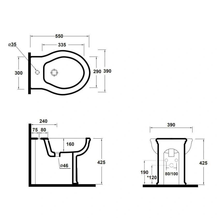 Imperial Regent Back To Wall Bidet