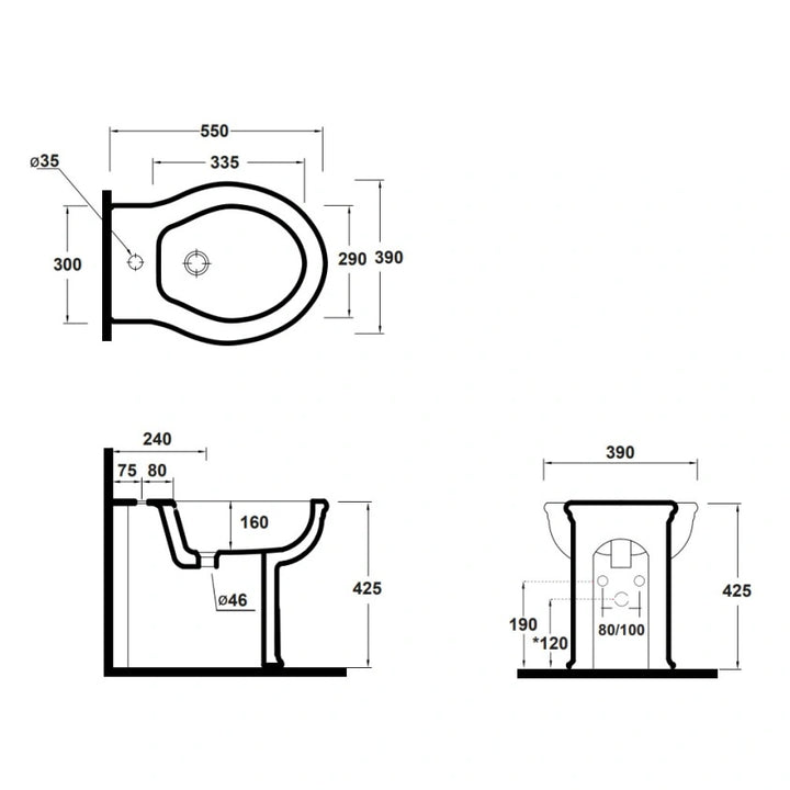 Imperial Regent Back To Wall Bidet