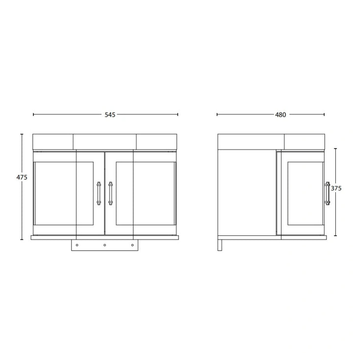 Imperial Regent Bay Dartmouth Grey Wall Hung Vanity Unit With Two Doors & Worktop