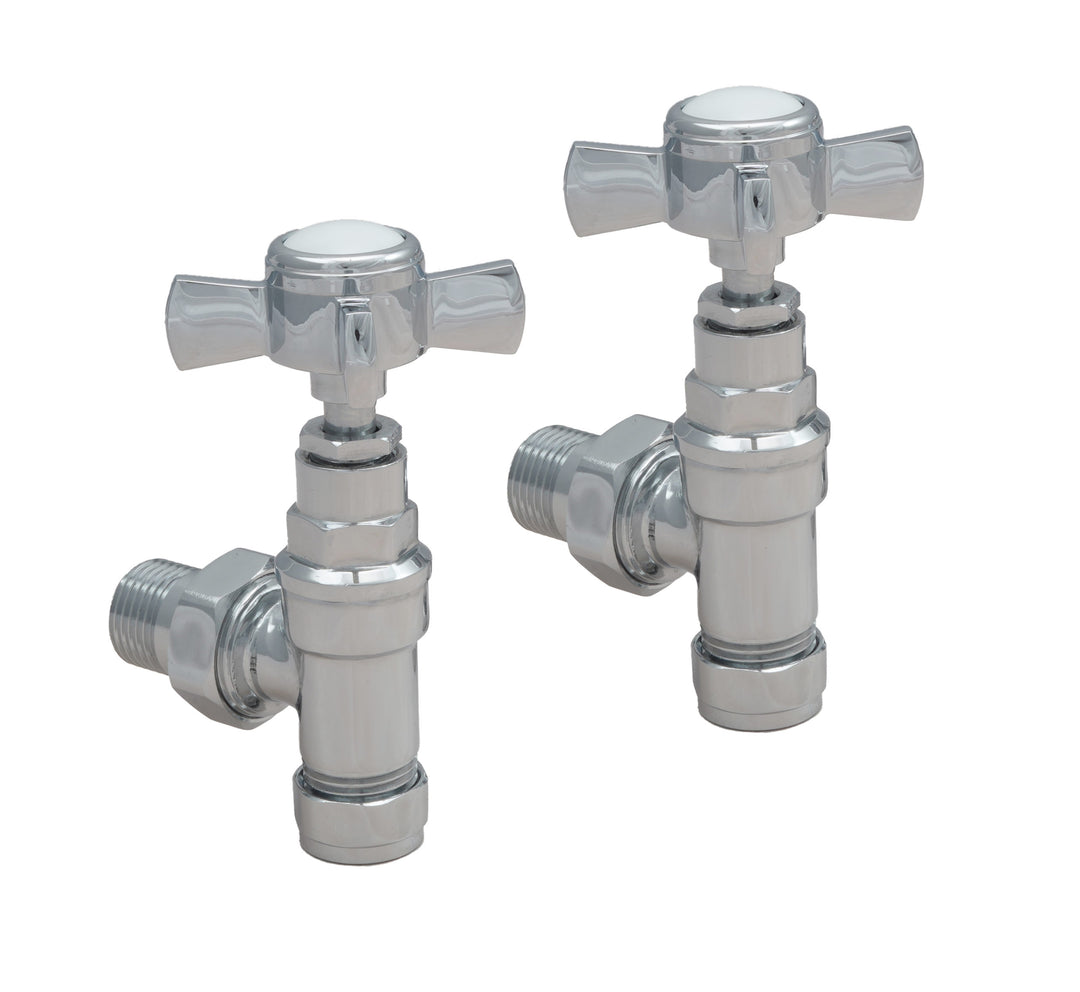 JTP Grosvenor Angled Radiator Valves Chrome