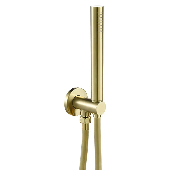 JTP Vos Handset Shower & Wall Outlet In Brushed Brass