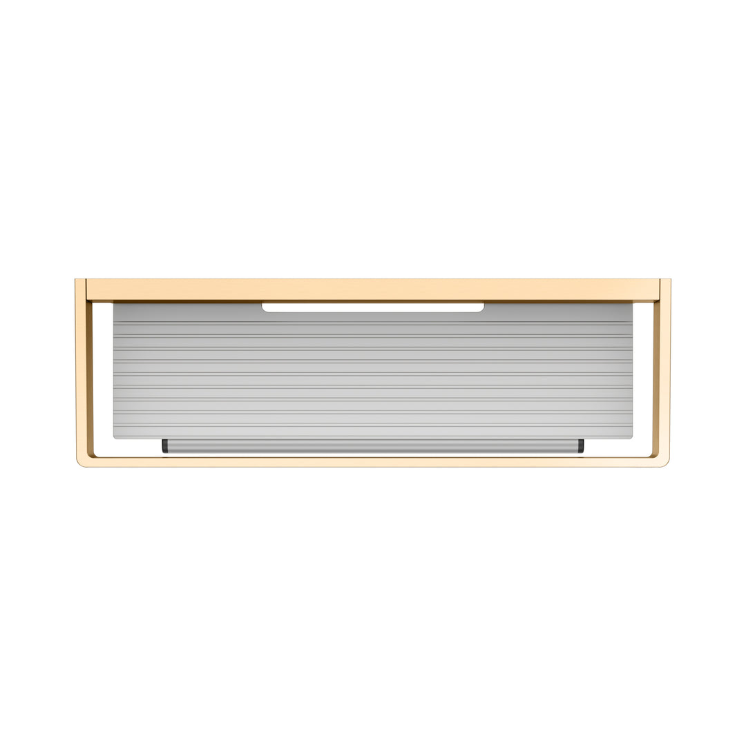 Keuco Edition 11 Brushed Brass Shower Basket With Glass Wiper