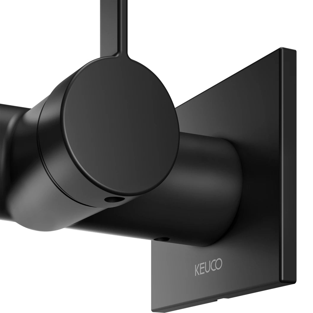 Keuco IXMO Pure Square Wall Mounted Single Lever Basin Mixer In Matt Black