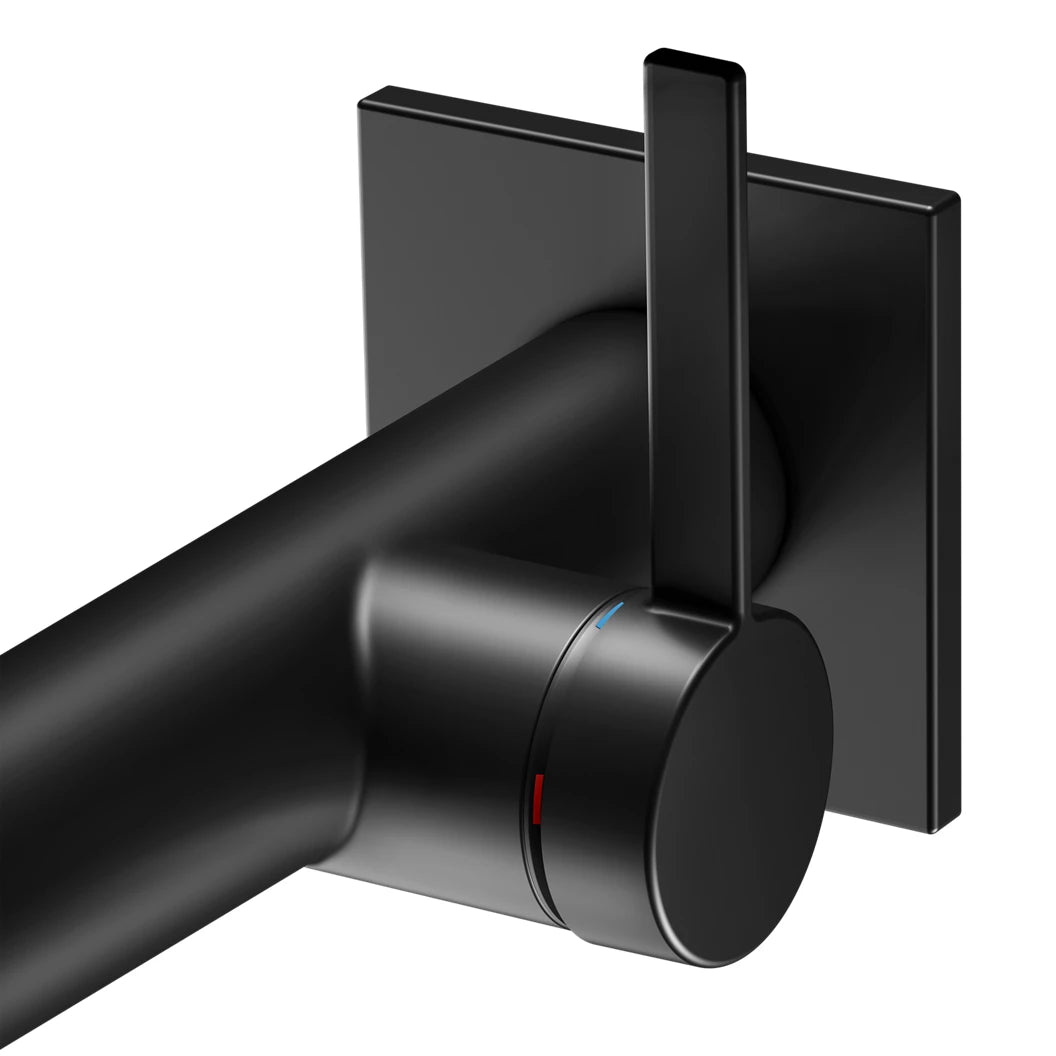 Keuco IXMO Pure Square Wall Mounted Single Lever Basin Mixer In Matt Black