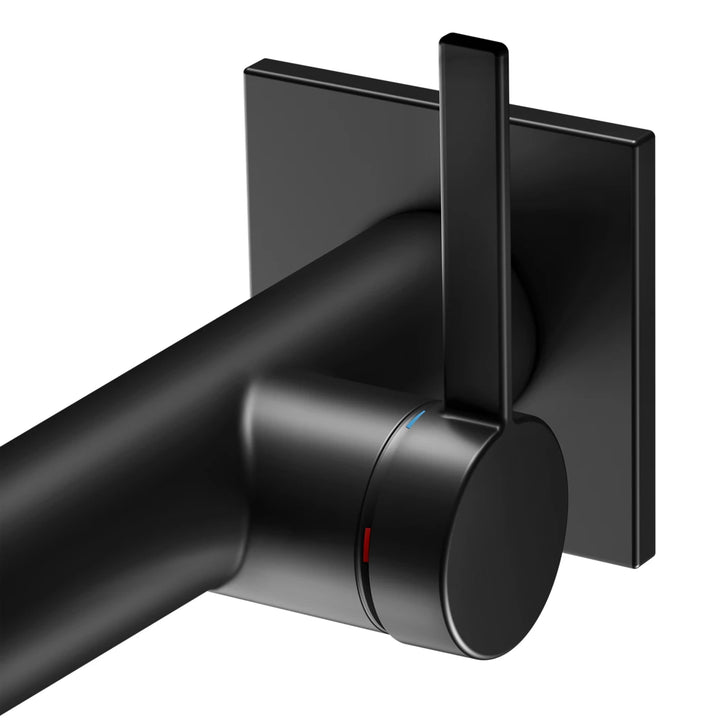 Keuco IXMO Pure Square Wall Mounted Single Lever Basin Mixer In Matt Black