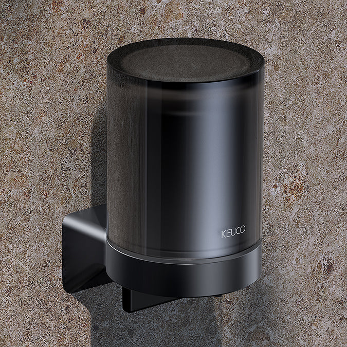 Keuco Aveno Soap Dispenser with Holder in Matt Black