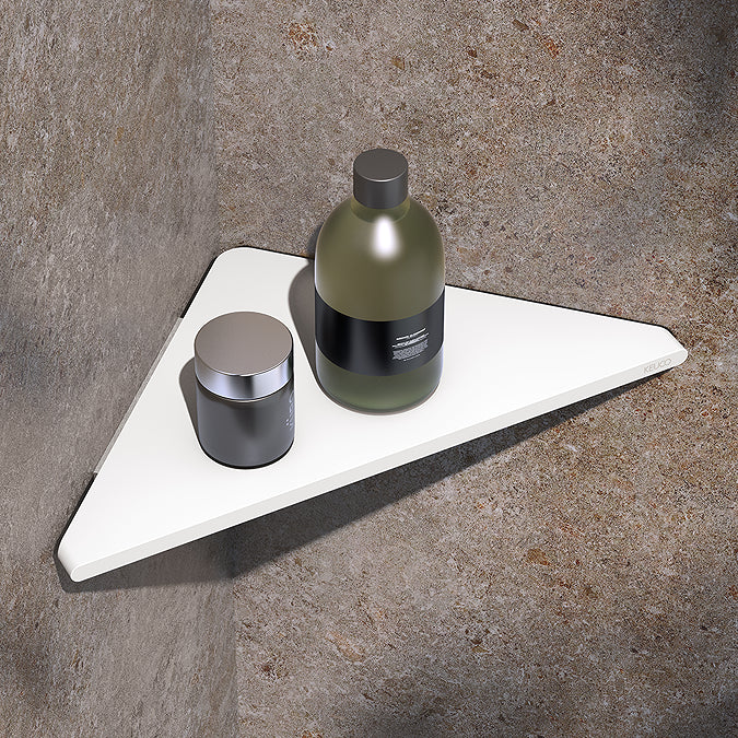 Keuco Aveno Matt White Corner Shower Shelf