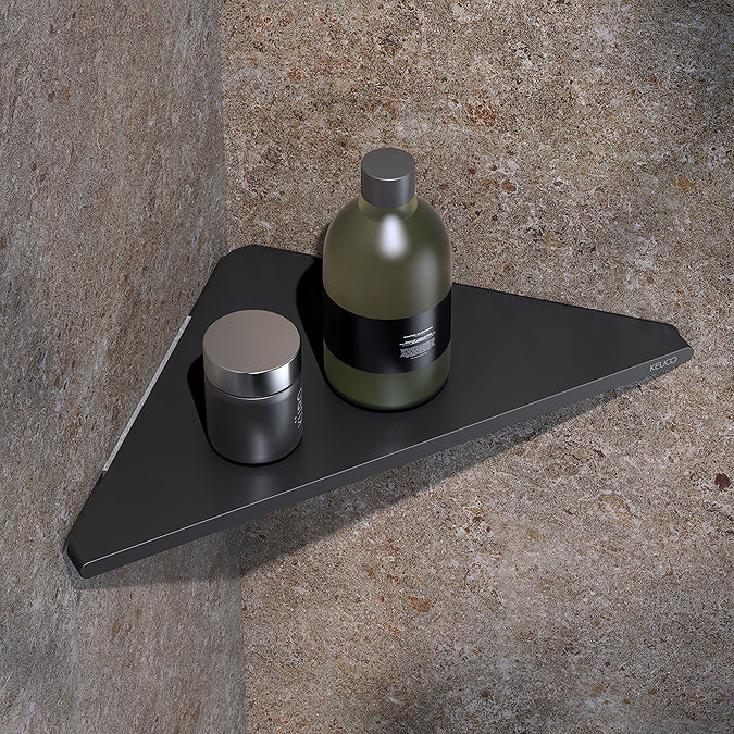 Keuco Aveno Matt Black Corner Shower Shelf