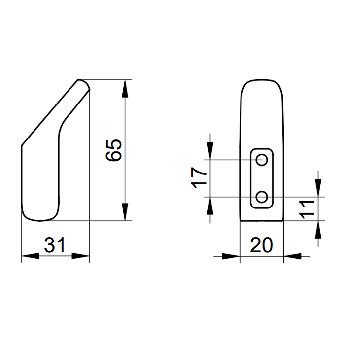 Keuco Aveno Towel Hook in Matt Black