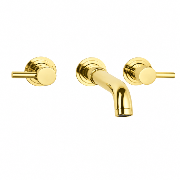 Swadling Absolute 3 Hole Wall Mounted Bath Mixer With Curved Spout