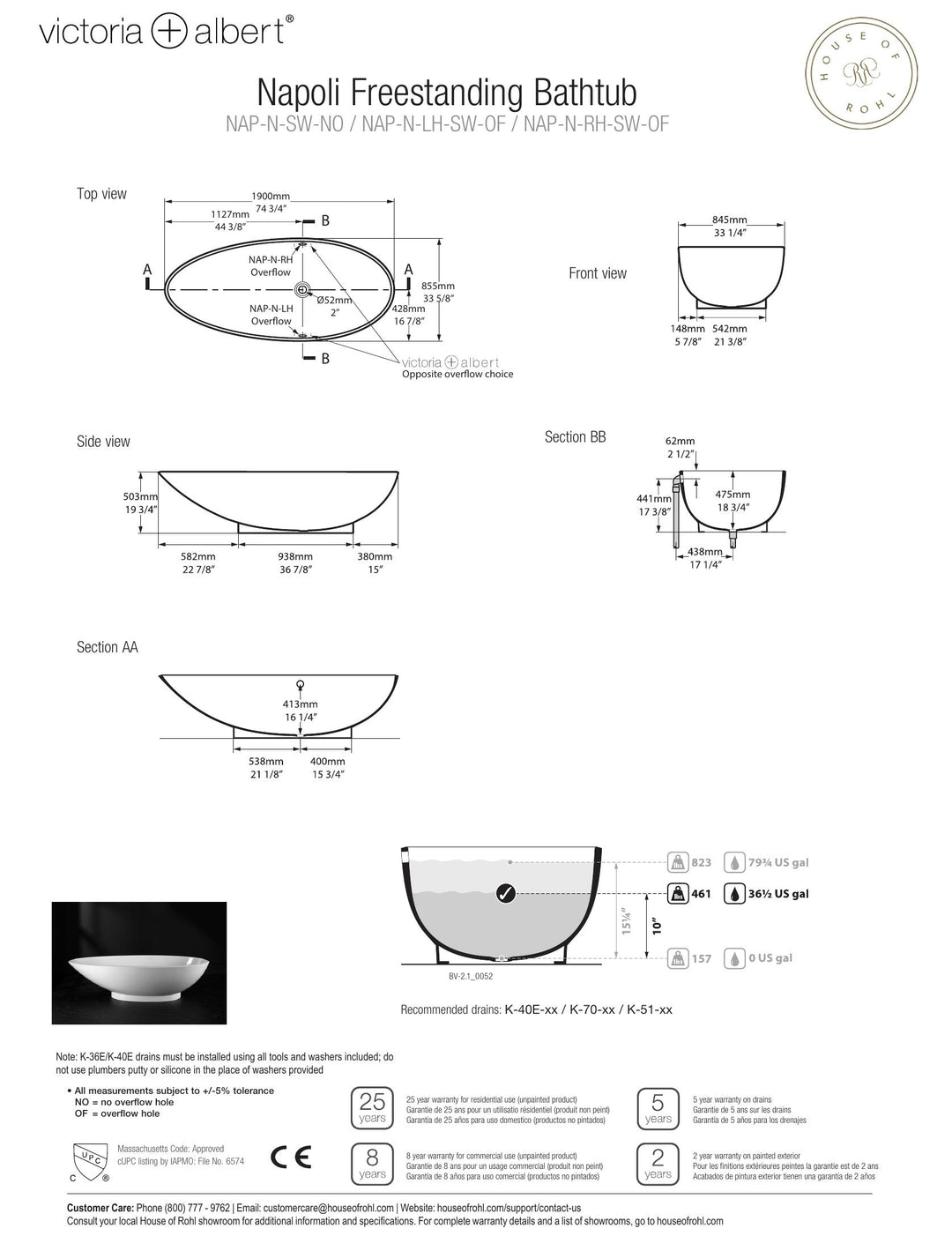 Victoria + Albert Napoli Freestanding Bath