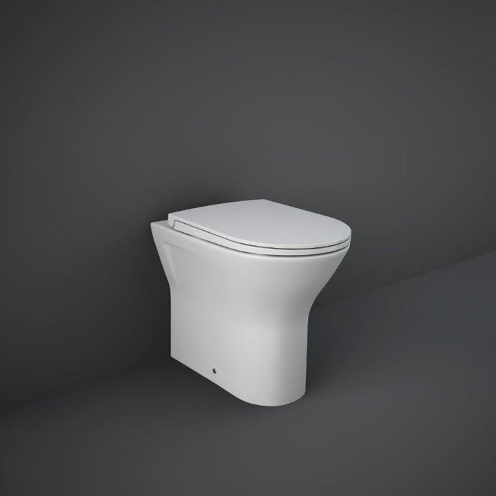 RAK Ceramics Feeling Rimless Back To Wall Toilet & Seat In Matt White