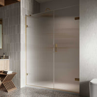 Roman Liberty Hinged Door & In-line Panel with Fluted Glass for Alcove Fitting