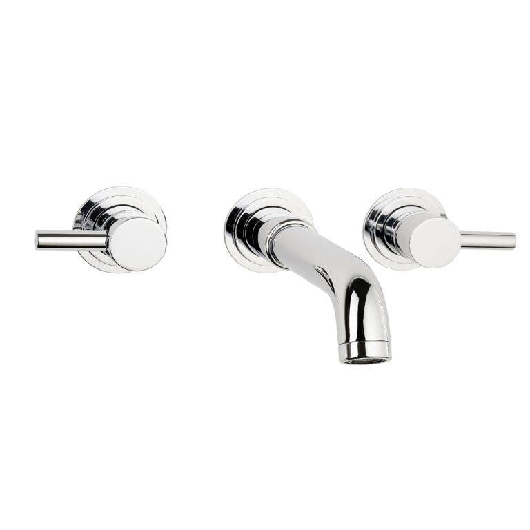 Swadling Absolute 3 Hole Wall Mounted Bath Mixer With Curved Spout
