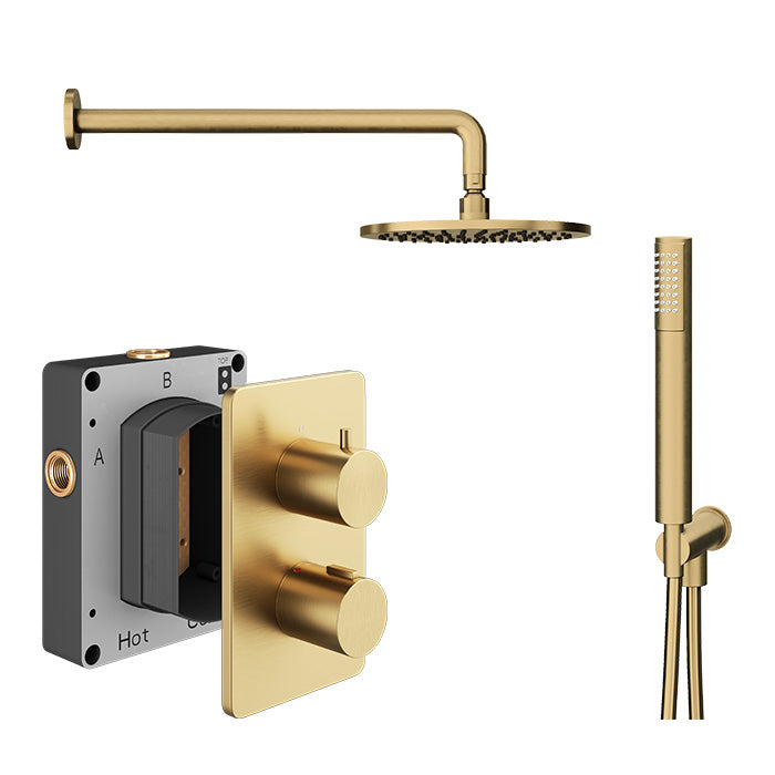 Abacus 4 Piece Shower Pack Brushed Brass